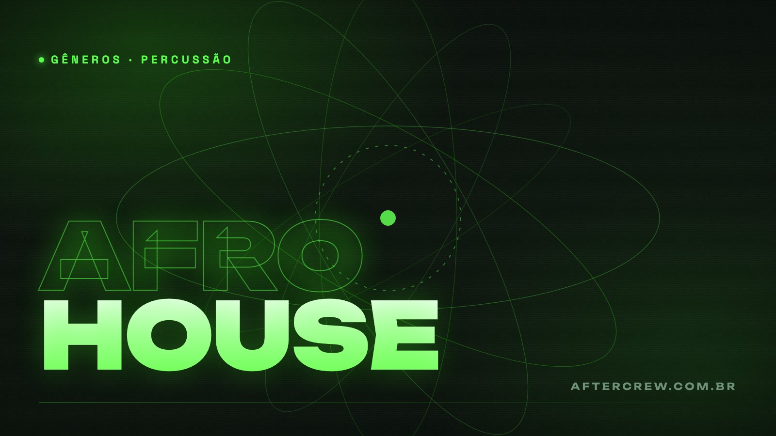 Arte editorial com padrões percussivos circulares em verde neon e a palavra AFRO