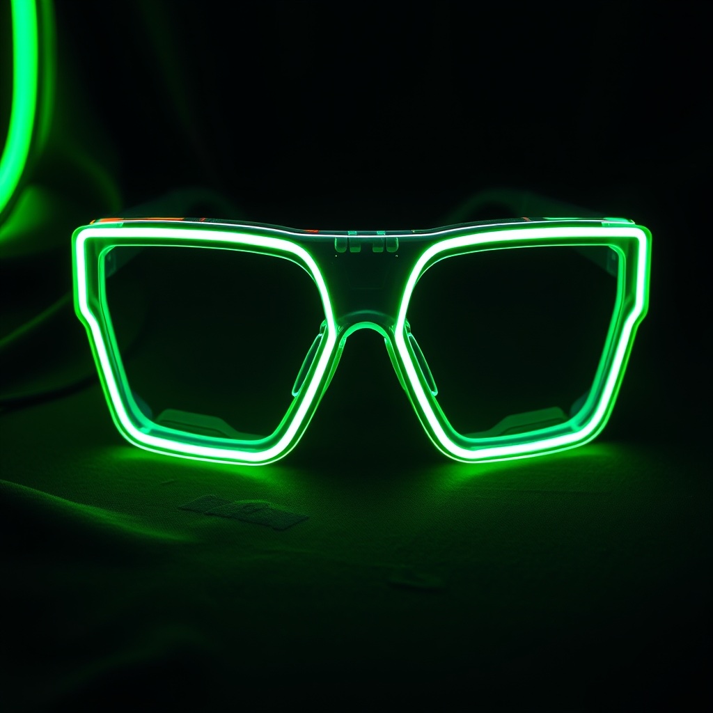 Óculos com LED verde